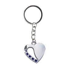 6-0574 Nøkkelanheng Halvhjerte. Blå